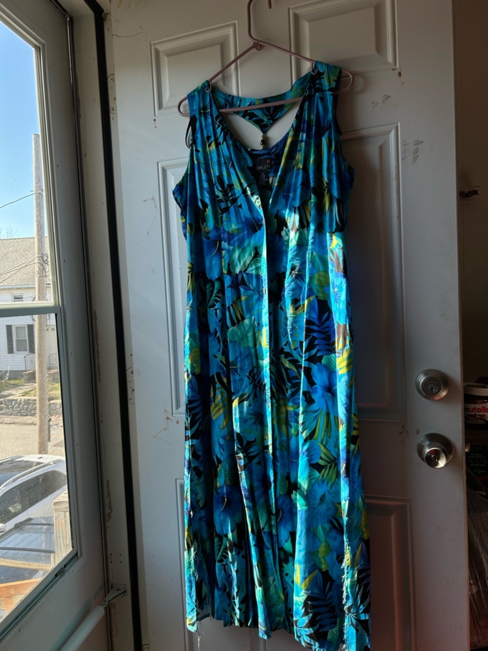 Scarlett Blue and Green Tropical Maxi Dress like new